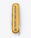 Metallic Pocket Knife Mockup