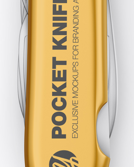 Download Metallic Pocket Knife Mockup in Stationery Mockups on Yellow Images Object Mockups