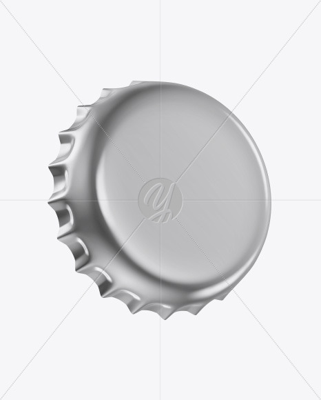 Download Glossy Bottle Cap Top View In Object Mockups On Yellow Images Object Mockups PSD Mockup Templates