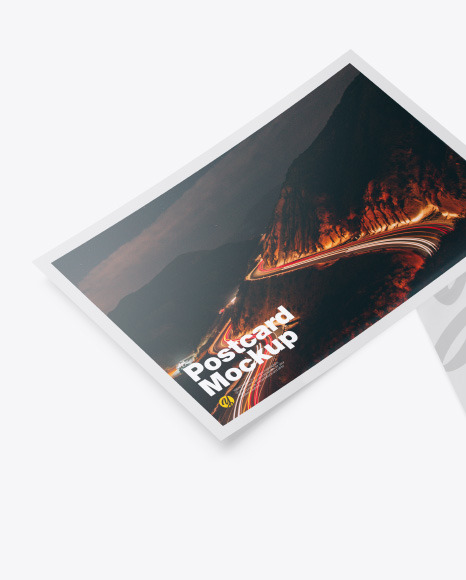 Glossy A5 Postcard Mockup PSD #2