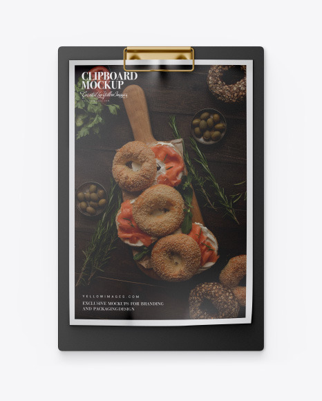 Plastic Clipboard w  Paper Mockup PSD #2