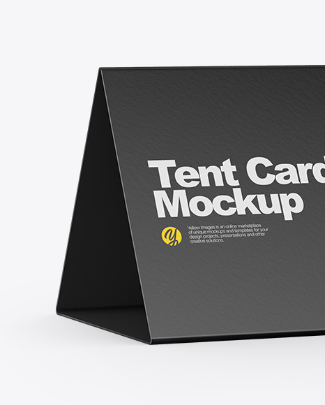 Download Name Tent Card Mockup In Stationery Mockups On Yellow Images Object Mockups PSD Mockup Templates