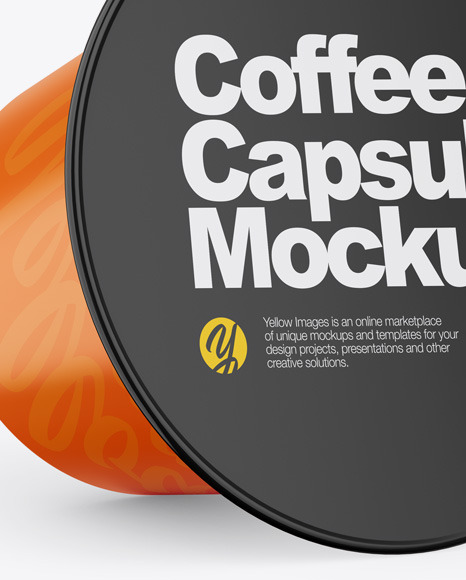 Download Glossy Coffee Capsule Mockup In Object Mockups On Yellow Images Object Mockups PSD Mockup Templates