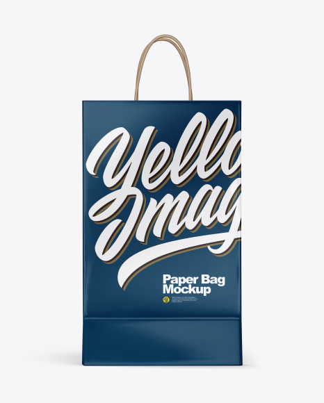 Download Glossy Shopping Bag W Rope Handles Mockup In Bag Sack Mockups On Yellow Images Object Mockups