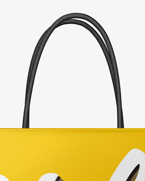 Download Glossy Shopping Bag W Rope Handles Mockup In Bag Sack Mockups On Yellow Images Object Mockups