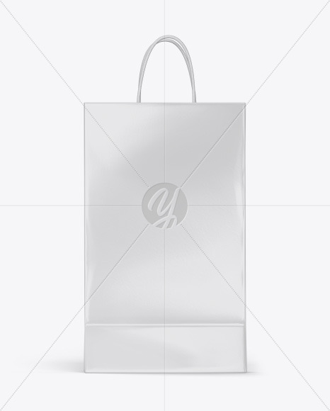 Download Glossy Shopping Bag W Rope Handles Mockup In Bag Sack Mockups On Yellow Images Object Mockups