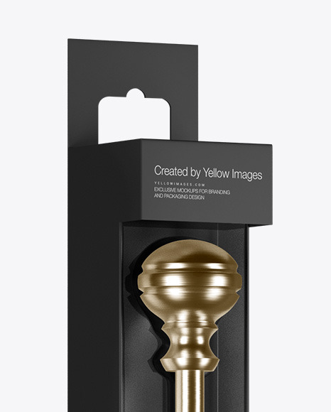 Curtain Rod Box Mockup PSD #2