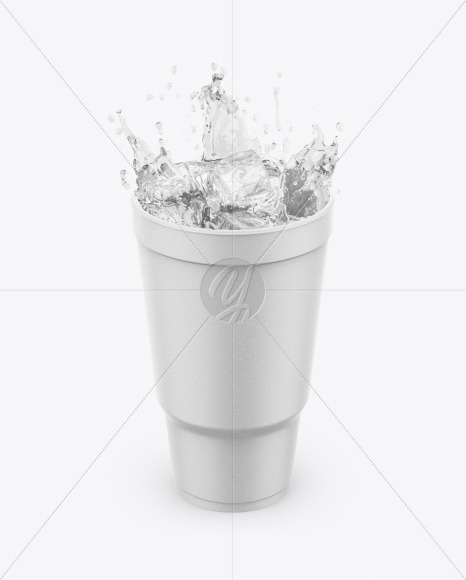 Download Styrofoam Cup With Splash In Cup Bowl Mockups On Yellow Images Object Mockups