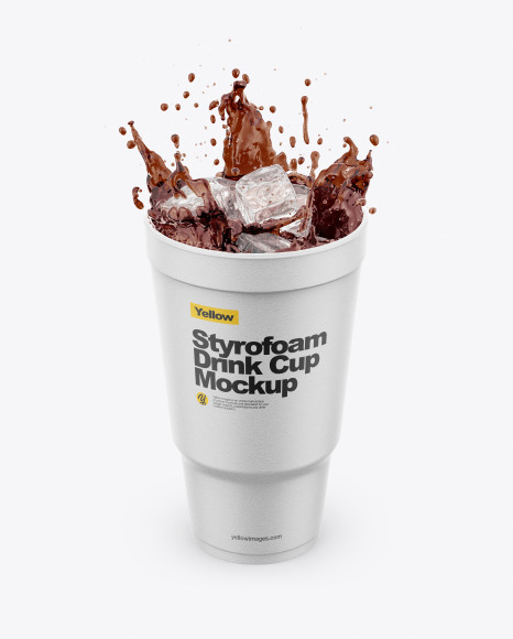 Download Styrofoam Cup With Splash In Cup Bowl Mockups On Yellow Images Object Mockups PSD Mockup Templates