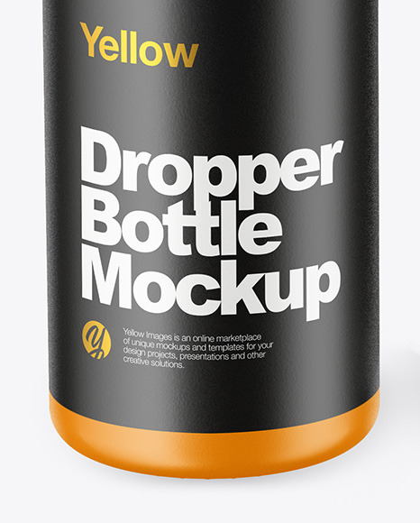 Matte Dropper Bottle With Box Mockup In Bottle Mockups On Yellow Images Object Mockups