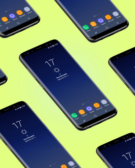 Midnight Black Samsung Galaxy S8 Phone Mockup PSD #2