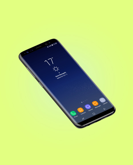 Midnight Black Samsung Galaxy S8 Phone Mockup PSD #1