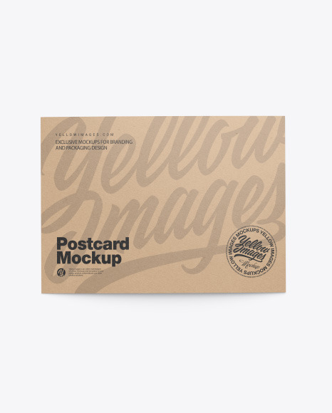 Download Kraft A5 Postcard Mockup In Stationery Mockups On Yellow Images Object Mockups