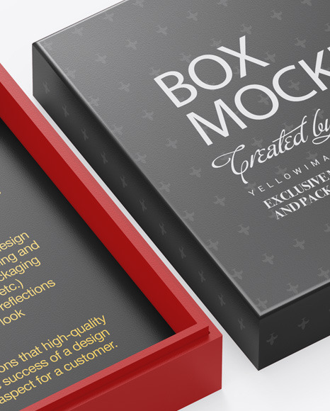 Opened Paper Box Mockup In Box Mockups On Yellow Images Object Mockups