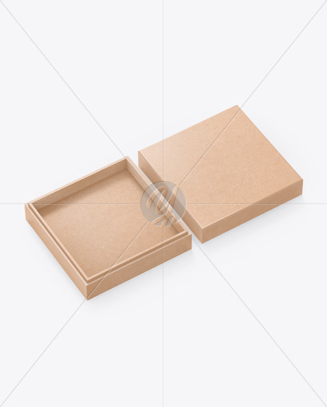 Download Opened Kraft Box Mockup In Box Mockups On Yellow Images Object Mockups PSD Mockup Templates