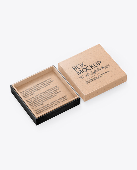 Download Opened Kraft Box Mockup In Box Mockups On Yellow Images Object Mockups