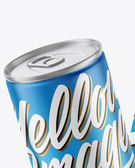 Two Metallic Drink Cans w  Matte Finish Mockup PSD #2