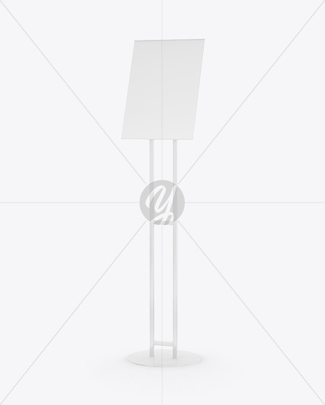 Download Poster Stand Mockup In Indoor Advertising Mockups On Yellow Images Object Mockups PSD Mockup Templates