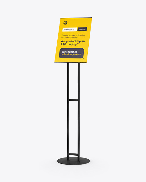 Download Poster Stand Mockup In Indoor Advertising Mockups On Yellow Images Object Mockups Yellowimages Mockups