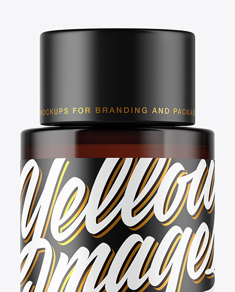 Amber Plastic Bottle Mockup PSD #2