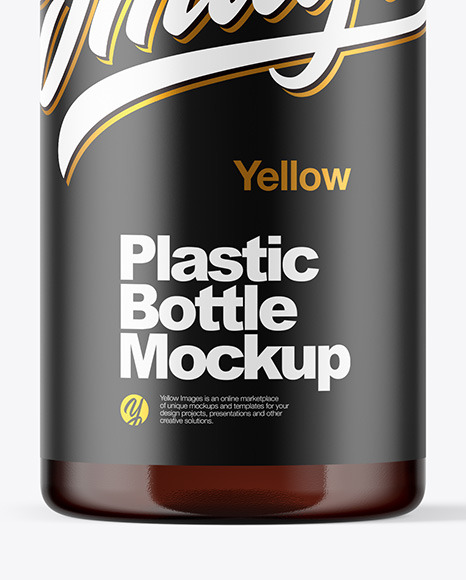Amber Plastic Bottle Mockup PSD #1