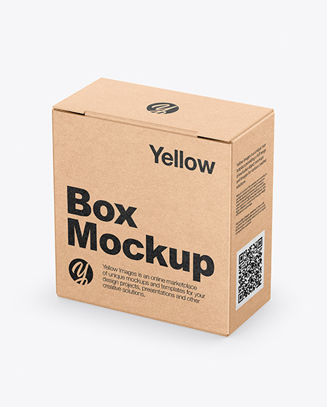 Download Kraft Box Mockup In Box Mockups On Yellow Images Object Mockups