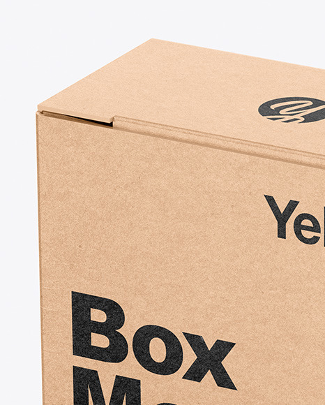 Download Kraft Box Mockup In Box Mockups On Yellow Images Object Mockups