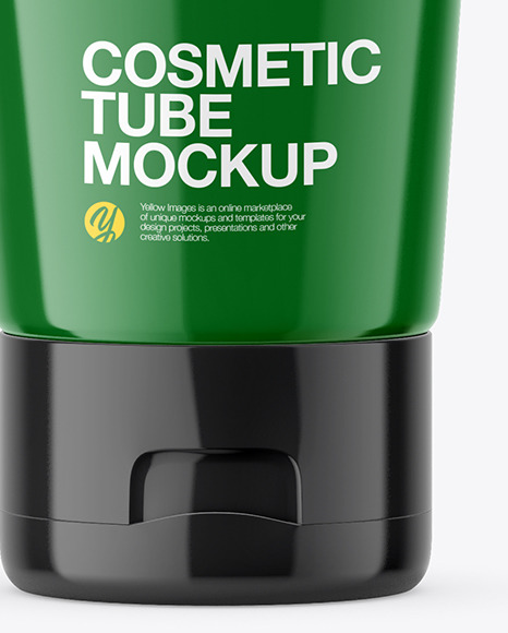 Download Glossy Tube Mockup In Tube Mockups On Yellow Images Object Mockups PSD Mockup Templates