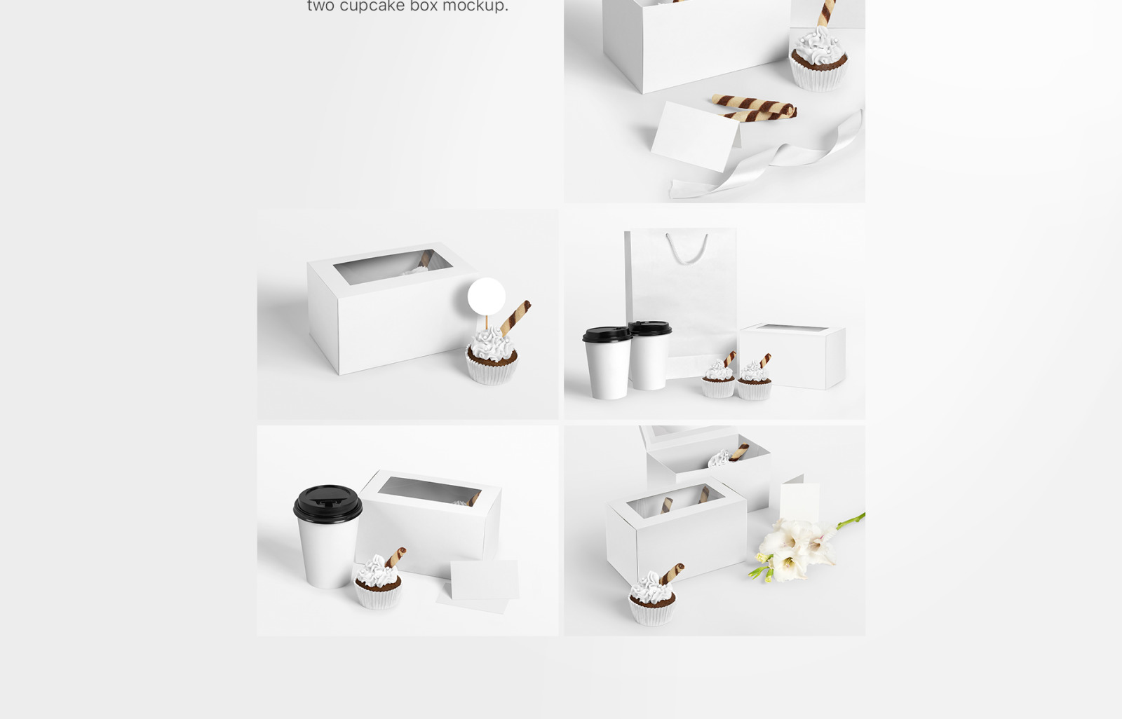 Cupcake Packaging Mockups - Box of Two Cupcakes