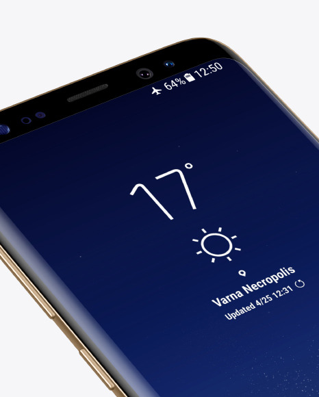 Maple Gold Samsung Galaxy S8 Phone Mockup PSD #2