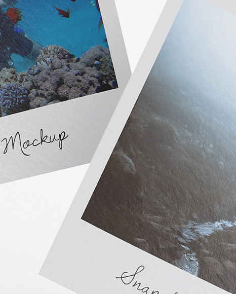 Textured Snapshots Mockup PSD #5