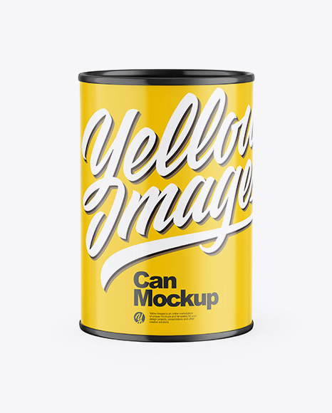 Download Glossy Can Mockup In Can Mockups On Yellow Images Object Mockups PSD Mockup Templates