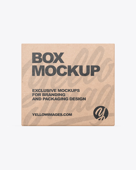 Kraft Box Mockup In Box Mockups On Yellow Images Object Mockups