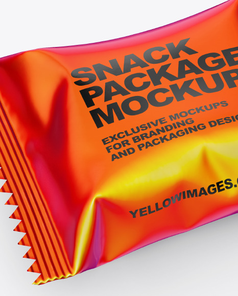 Download Matte Snack Pack Mockup In Flow Pack Mockups On Yellow Images Object Mockups PSD Mockup Templates