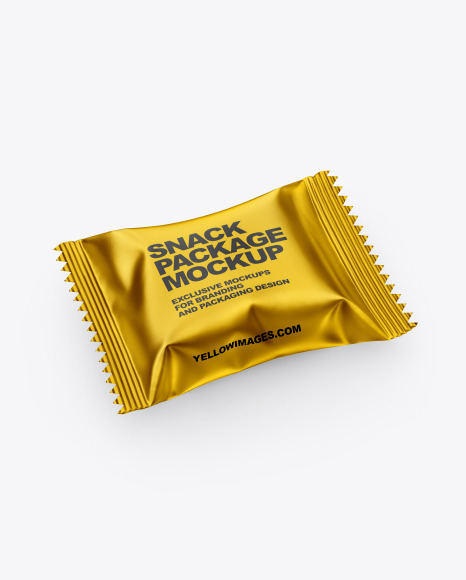 Download Metallic Snack Pack Mockup In Flow Pack Mockups On Yellow Images Object Mockups