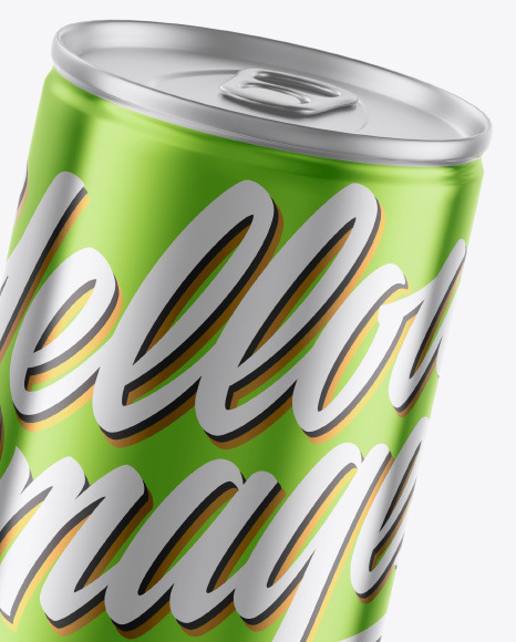 Glossy Metallic Drink Can Mockup PSD #2