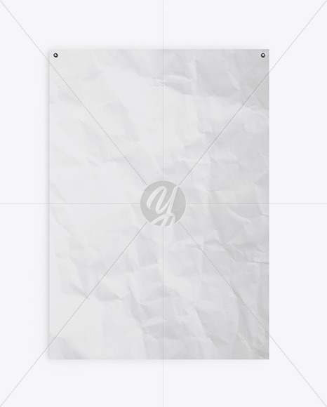 Crumpled Poster w/ Pins Mockup