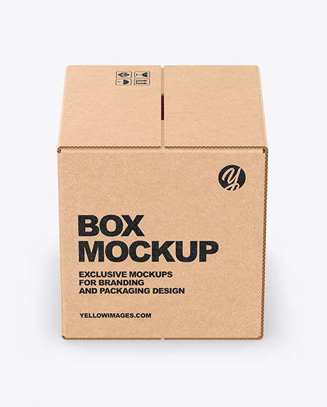 Download Kraft Box Mockup In Box Mockups On Yellow Images Object Mockups PSD Mockup Templates