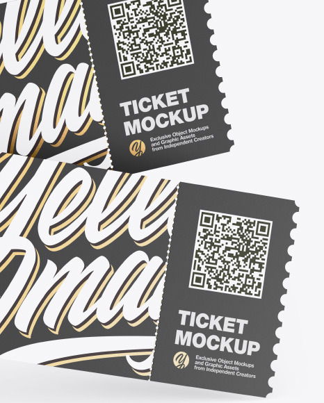 Download Two Tickets Mockup In Stationery Mockups On Yellow Images Object Mockups