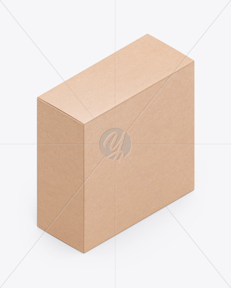 Kraft Box With Handle Mockup In Box Mockups On Yellow Images Object Mockups