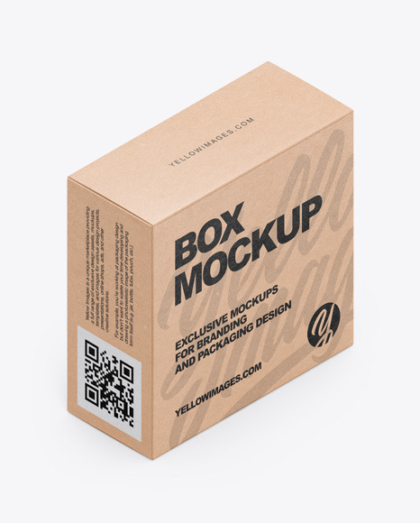 Download Kraft Box Mockup In Box Mockups On Yellow Images Object Mockups PSD Mockup Templates