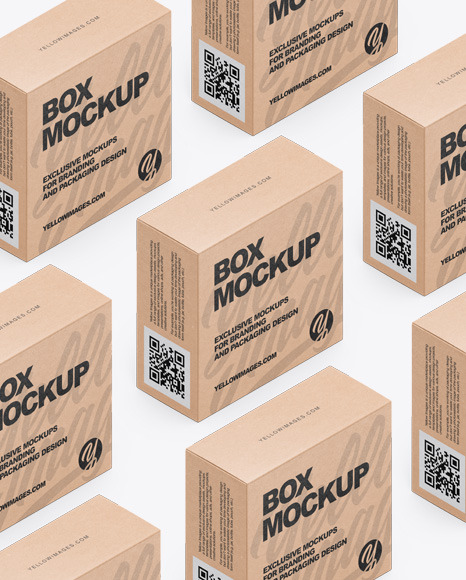 Download Kraft Box Mockup In Box Mockups On Yellow Images Object Mockups PSD Mockup Templates