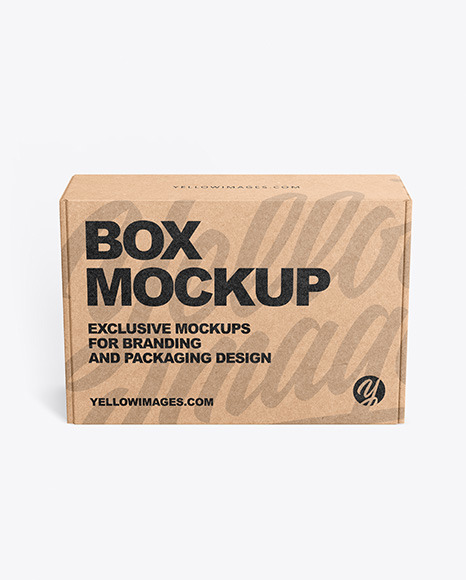 Kraft Box Mockup In Box Mockups On Yellow Images Object Mockups