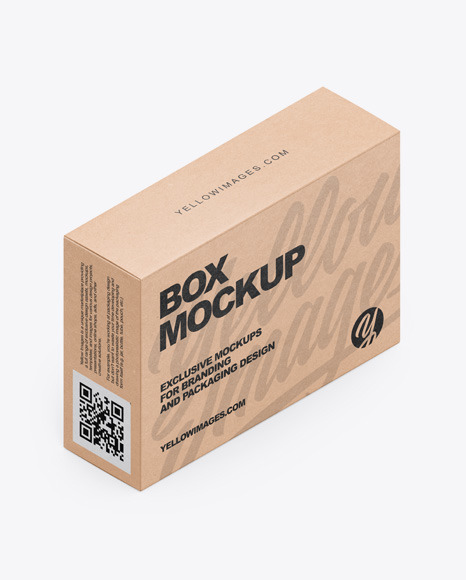 Kraft Box Mockup In Box Mockups On Yellow Images Object Mockups