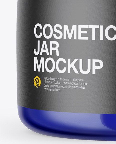 Download Glass Cosmetic Gel Jar Psd Mockup Yellow Images