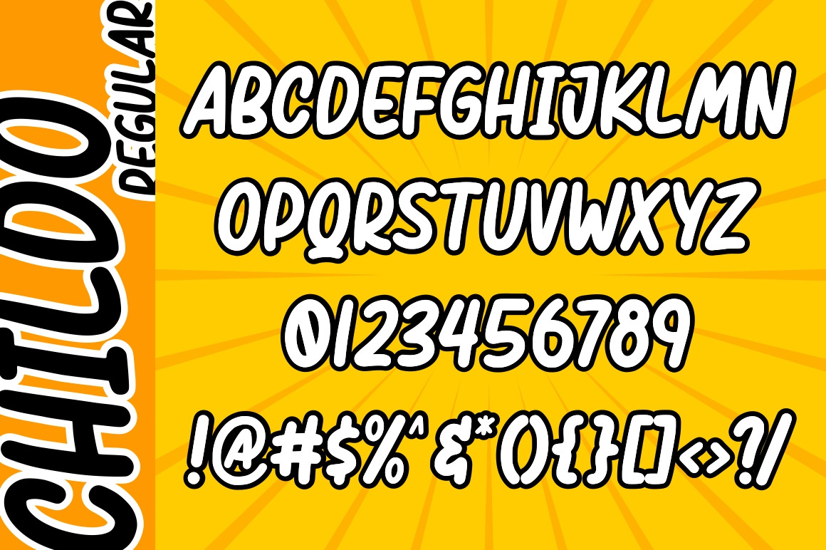 Childo Funny Font on Yellow Images Creative Store