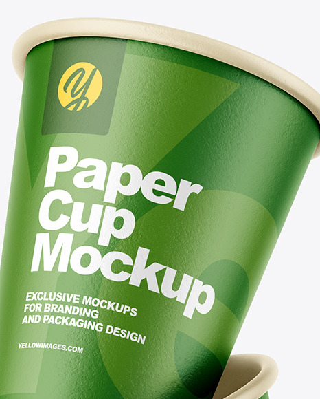 Download Three Paper Cups Mockup In Cup Bowl Mockups On Yellow Images Object Mockups