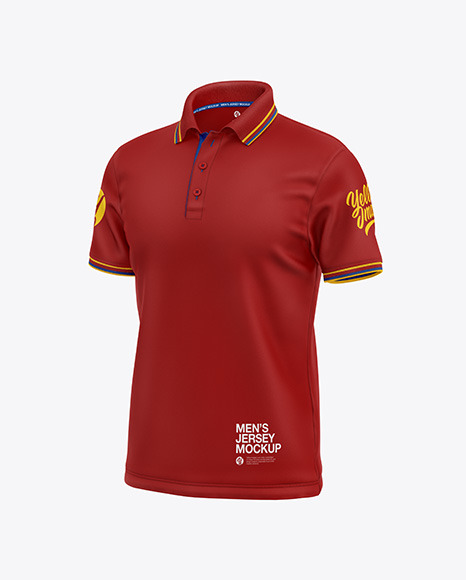 Men S Short Sleeve Polo Shirt Mockup In Apparel Mockups On Yellow Images Object Mockups