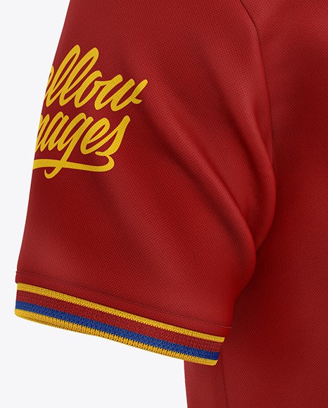 Men s Short Sleeve Polo Shirt Mockup PSD #6