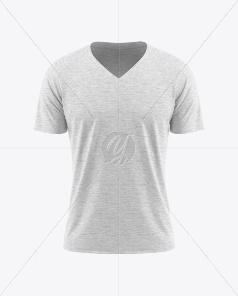 Melange Men S Raglan V Neck T Shirt Mockup In Apparel Mockups On Yellow Images Object Mockups